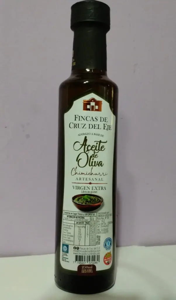 Aceite de oliva sabor chimichurri – Envase de vidrio de 250cc 