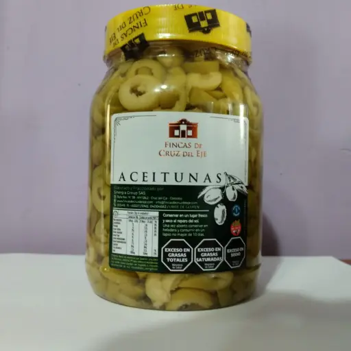 [elbuenolivo.odoo.com/17] Aceitunas Verdes en rodajas x 500gr – con envase
